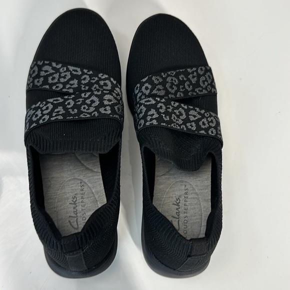 Clarks Cloudsteppers Adella Stride Black Leopard Print Loafers Size 7 - Picture 10 of 15